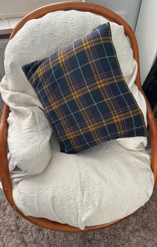 Habitat dark tartan cushion