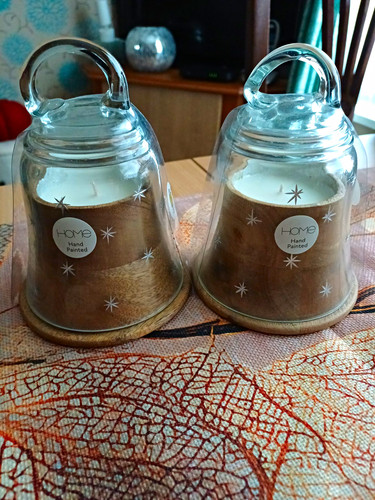 Habitat glass bell candles set - glass,